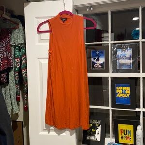 Top shop High neck midi dress in orange